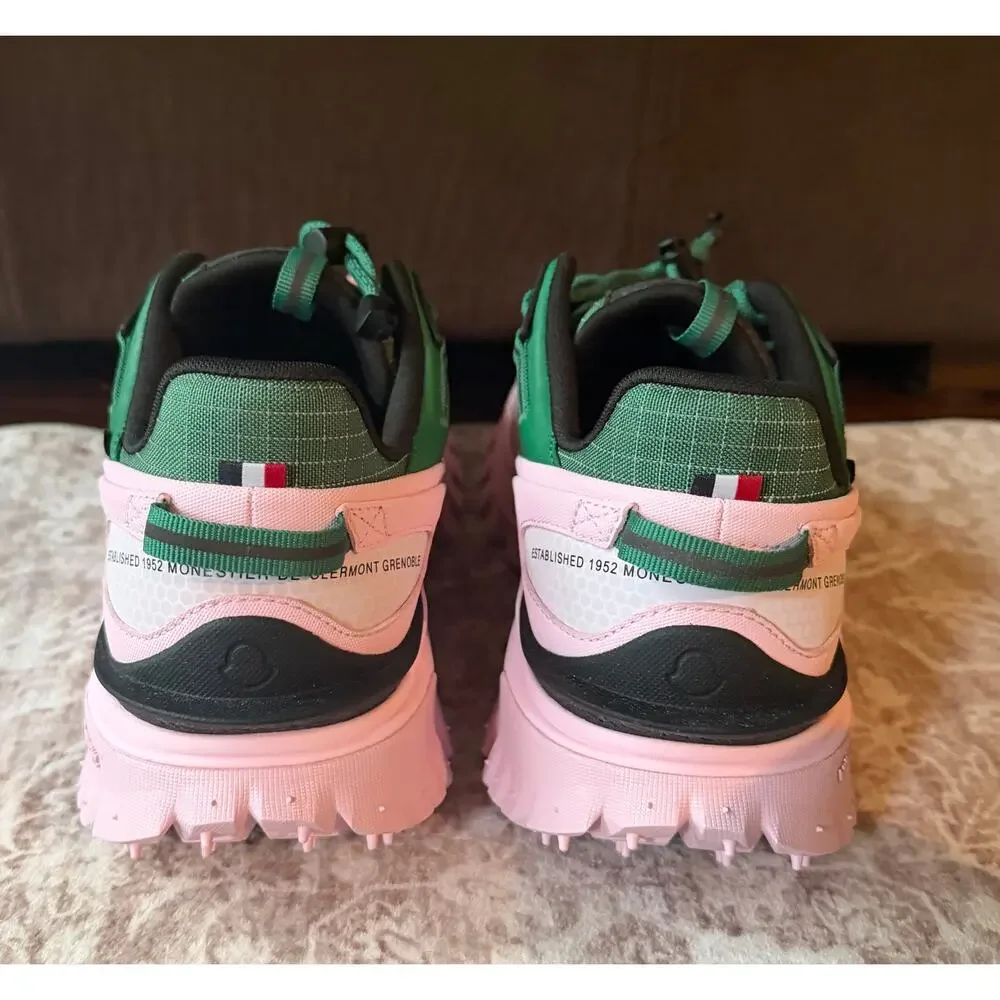 $995 NIB Moncler Trailgrip Pink Green GTX Low-Top Sneakers Shoes Size 44(11)D